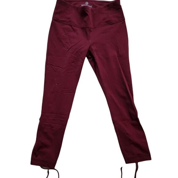 90 Degree by Reflex Ladies Burgundy Lace Up Calf Crop Leggings - Size Small - Picture 1 of 3